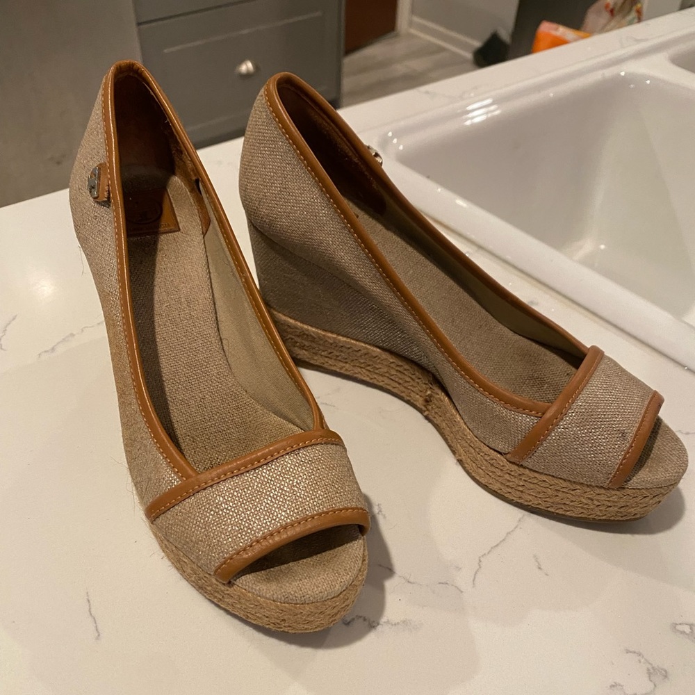 Tory Burch Wedge Open Toe Shoes